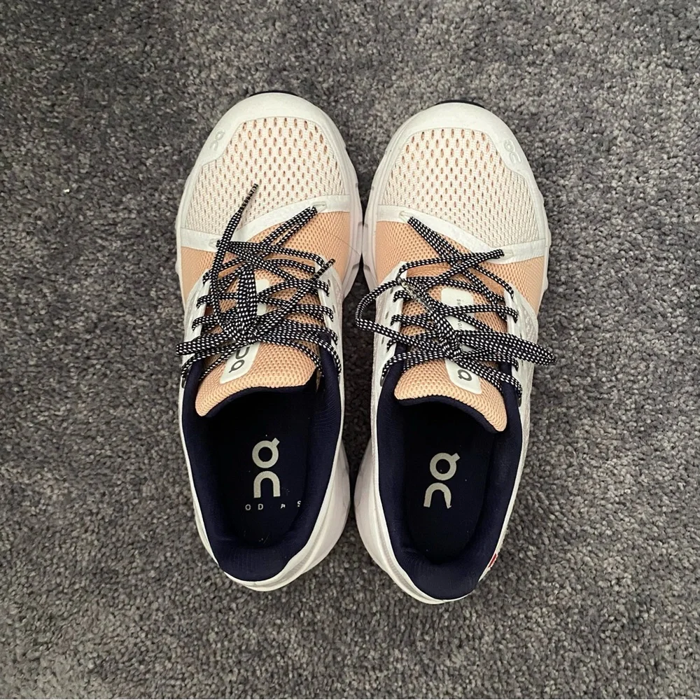 On Running Women's Peach and White Sneakers - Picture 3 of 10